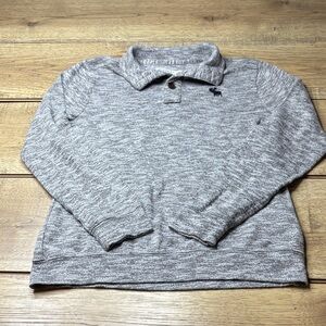 Abercrombie Kids Heather Gray and Brown Quarter Button Sweater Size 11/12